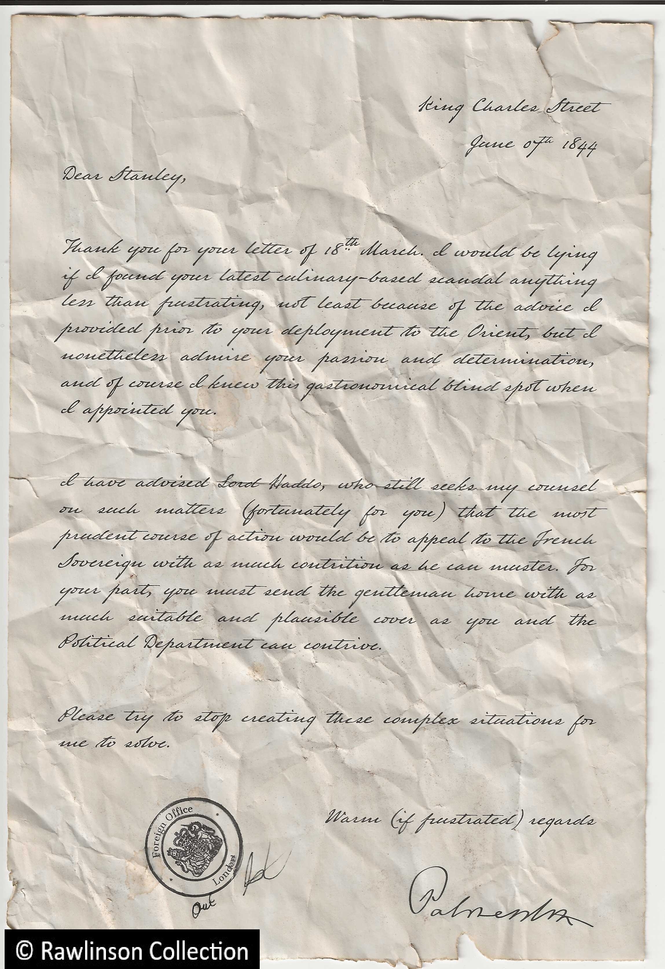 Palmerston's reply, 1844